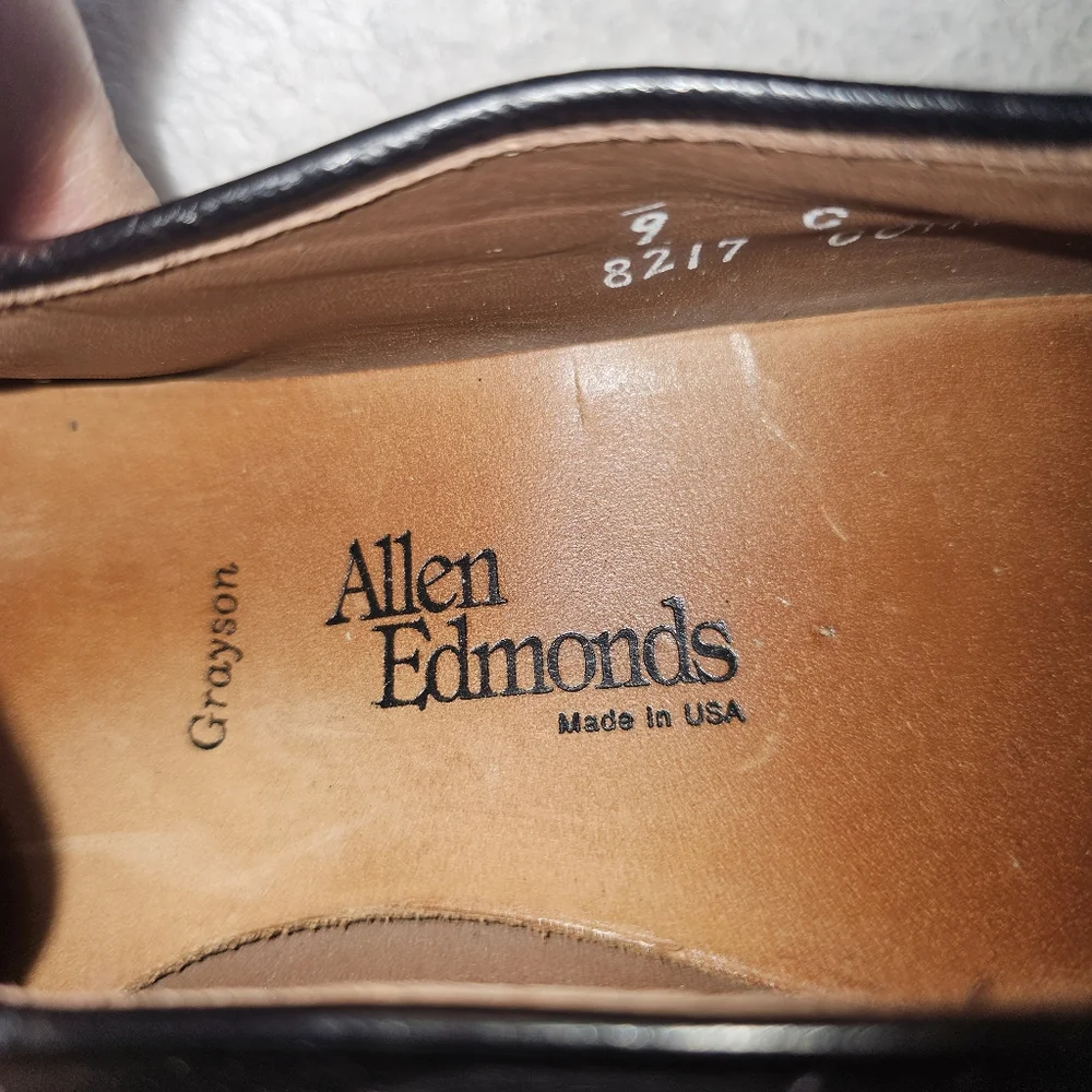 Allen Edmonds Black Leather Tassel Loafers Size 9 C